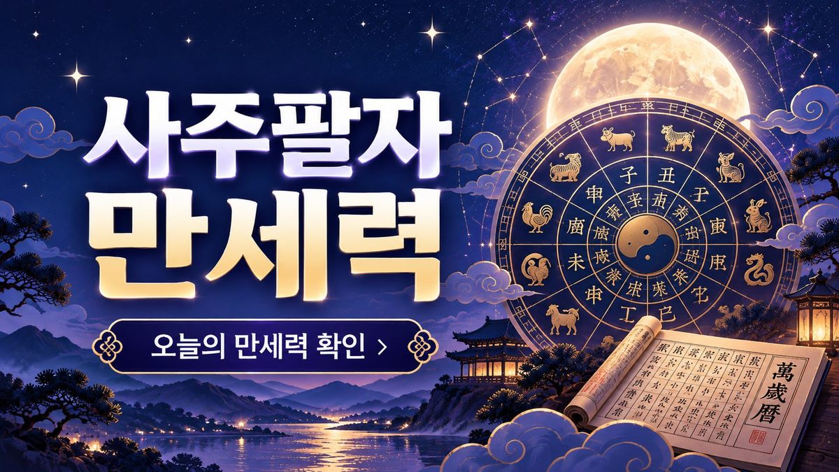 사주팔자 만세력 썸네일 - 사주팔자 만세력 무료 보는법 사이트 바로가기 (포스텔러·천을귀인·대운·세운)